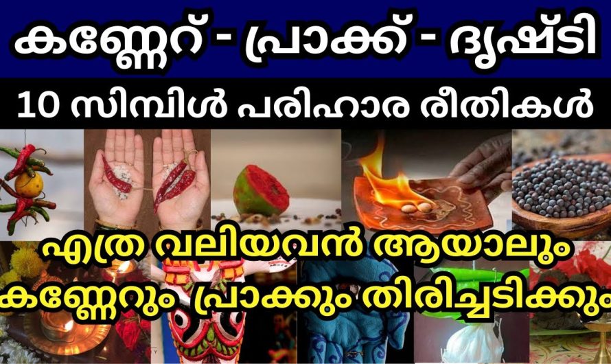 കണ്ണേറ് പ്രാക്ക് ദൃഷ്ടി ദോഷം എന്നിവ കൊണ്ട് വലയുന്നവർക്ക് ആയി 10 പരിഹാരമാർഗ്ഗങ്ങൾ. ഉഗ്രൻഫലം ഉടൻ ഫലം