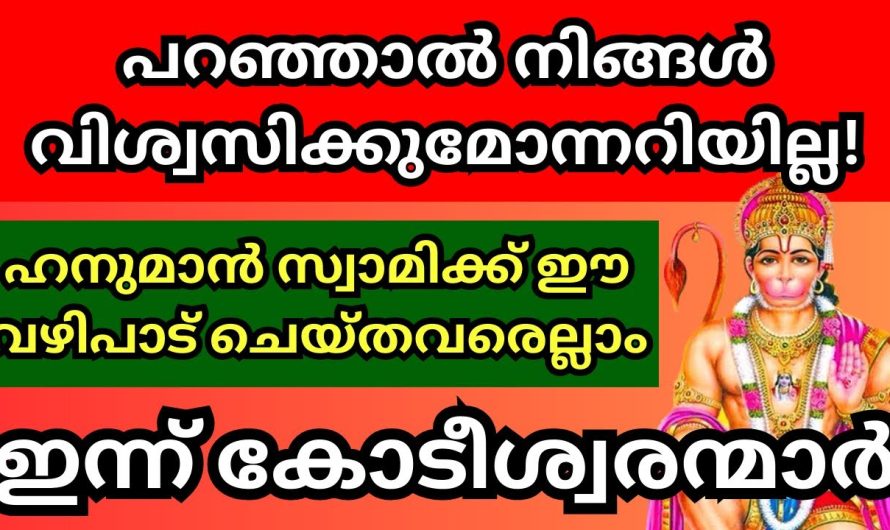 ഹനുമാൻ സ്വാമിക്ക് ഈ വഴിപാടുകൾ ചെയ്തവർ എല്ലാം തന്നെ ഇന്ന് കോടീശ്വരന്മാർ പറഞ്ഞാൽ നിങ്ങൾ വിശ്വസിക്കുമോ എന്ന് അറിയില്ല