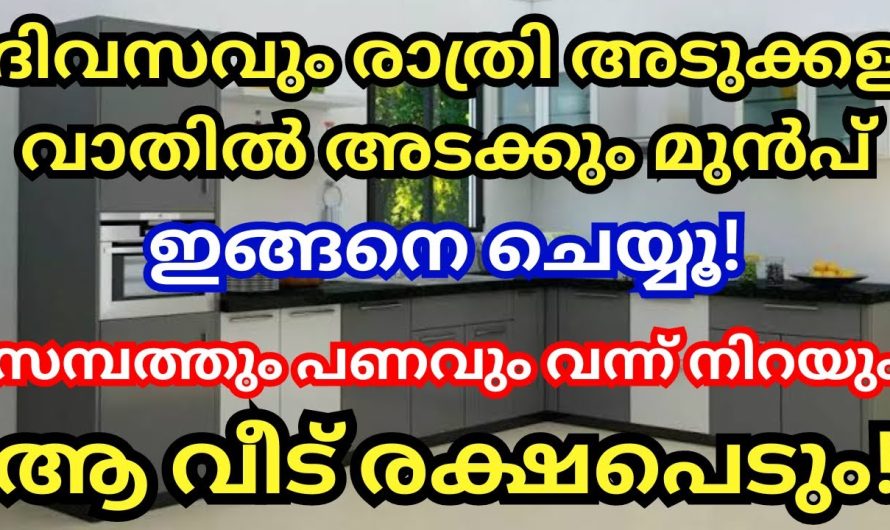 രാത്രി അടുക്കള വാതിൽ അടയ്ക്കുന്നതിനു മുമ്പ് ഇങ്ങനെ ചെയ്യൂ ആ വീട് രക്ഷപ്പെടും