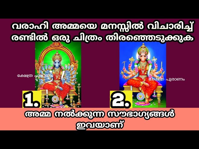 വരാഹിദേവിയുടെ ചിത്രങ്ങൾ തെരഞ്ഞെടുക്കുന്നതിലൂടെ നിങ്ങളുടെ ജീവിതത്തിൽ സംഭവിക്കാൻ പോകുന്ന ഭാവി കാര്യങ്ങളെക്കുറിച്ച് മനസ്സിലാക്കാം…