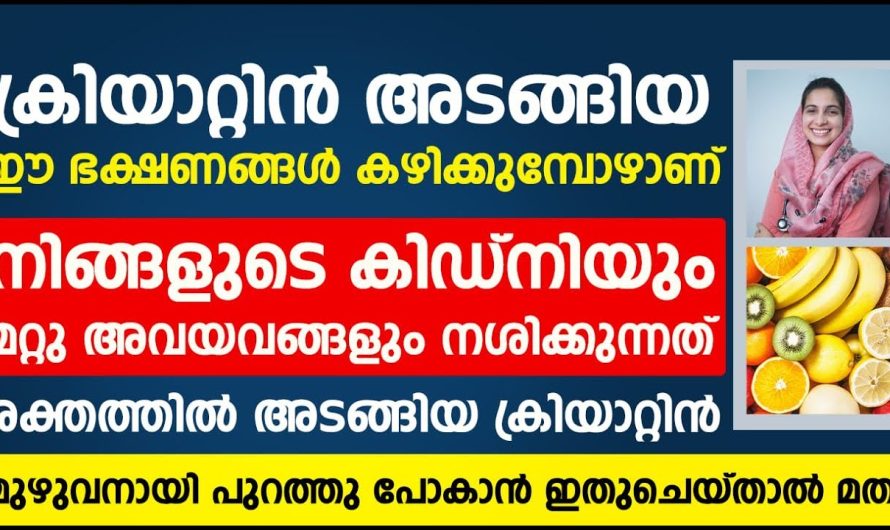 ശരീരത്തിൽ ക്രിയാറ്റിനിൻ എന്നുള്ള വേസ്റ്റ് പ്രോഡക്റ്റ് കൂടുന്നത് കൊണ്ട് ഉണ്ടാകുന്ന ബുദ്ധിമുട്ടുകളെക്കുറിച്ച് അറിയാം…